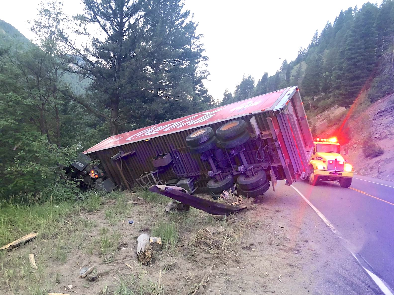 Coke truck whacks guardrail in Snake River Canyon - JacksonHolePress